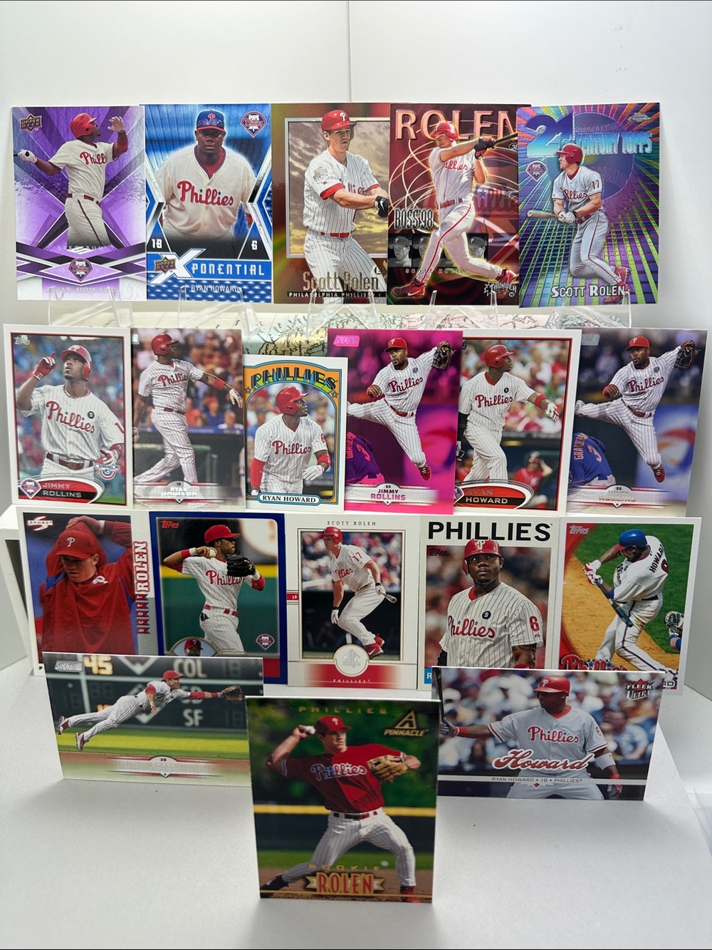Scott Rolen Rookie w/ Ryan Howard/Jimmy Rollins/Utley Phillies lot of 19
